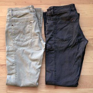 Mountain Khakis Pants 2 Pairs Stone Tan and Dark Grey Size 6 Long